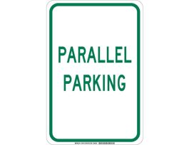 Parallel Parking Sign, 18" H x 12" W x 0.035" D, Aluminum
