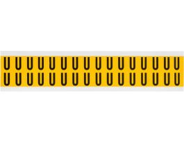 Outdoor Vinyl 0.625 in Black on Yellow Letters U Card of 32 Labels