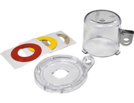 Clear Push Button Lockout, Small Base + Short Cover, Button 16 mm