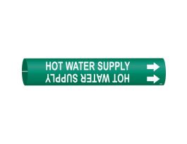 Hot Water Supply Pipe Marker, Fits Pipes 4" Dia. Thru 6" Dia.