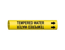 Tempered Water Pipe Marker, 0.875" H x 0.875" W, Fits Pipes 1.5" Dia. Thru 2.375" Dia.