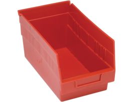 11 5/8INX 6 5/8INX4IN SHELF BIN RED
