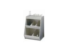Five-Bin Organizer, White, 24" L x 10.5" D x 16" H; 1/Pk