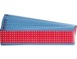 Consecutive Numbers  Wire Markers Vinyl Cloth, 34 to 66 White on Red 825 Total