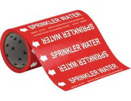 SPRINKLER WATER Pipe Marker, 30' H x 8" W, Roll of 30', Fits Pipes 2" Dia. or Smaller