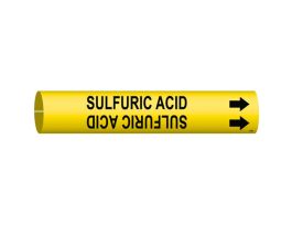 SULFURIC ACID Pipe Marker, 2" H x 2" W, Fits Pipes 2.5" Dia. Thru 3.875" Dia.