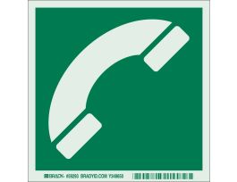 BradyGlo With Phone Sign , 6" H x 6" W x 0.008" D, Polyester