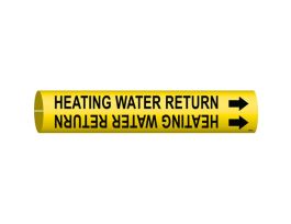 Heating Water Return Pipe Marker, 0.875" H x 0.875" W, Fits Pipes 1.5" Dia. Thru 2.375" Dia.