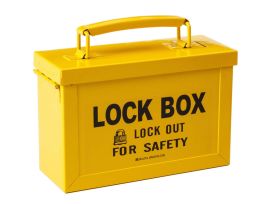 Brady® Portable Metal Group Lock Box, Small, 13 Lock Capacity, Yellow