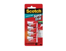 Scotch® Super Glue Gel AD119, 4-Pack of single-use tubes, .017 oz each