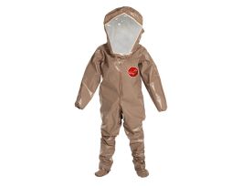 Tychem® 5000 Encapsulated Level B Suit, Exp. Back, Rear Entry, Visor, Taped Seams, 6/CS, Tan