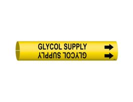 Glycol Supply Pipe Marker, 0.8125" H x 0.8125" W, Fits Pipes 0.75" Dia. Thru 1.375" Dia.