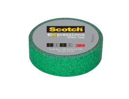 Scotch® Expressions Glitter Tape C514-GRN2, .59 in x 196 in (15 mm x 5 m) Dark Green Glitter