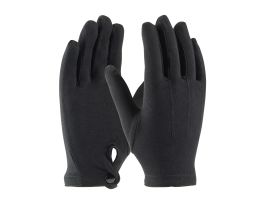 100% Stretch Nylon Dress Glove, Blk., Snap Closure, MD