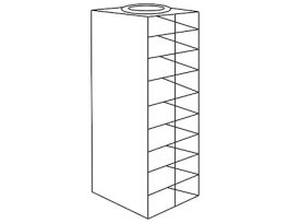 Vertical/Chest Aluminum Rack for Standard 2" Boxes, 9 box capacity