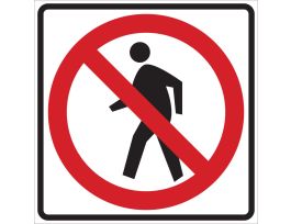 Do Not Cross Picto Sign, 24" H x 24" W x 0.090" D, Aluminum