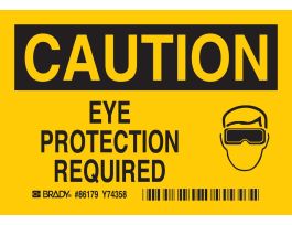 CAUTION Eye Protection Required, 0.006" D, Polyester, (5/Package)