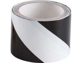 Marking Tape Roll - High Performance  Vinyl, Diagonal Stripes, Black on White, 3" x 18 Yds