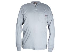 FR LONG SLEEVE HENLEY Gray, Navy & Tan