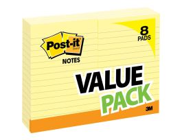 Post-it® Notes 660-8PK, 4 in x 6 in (101 mm x 152 mm), Lined