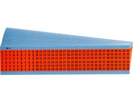 Consecutive Numbers  Wire Markers Vinyl Cloth, 1 to 33 Black on Orange 825 Total