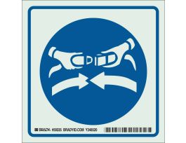 BradyGlo With Fasten Seatbelt Sign, 6" H x 6" W x 0.063" D, Polystyrene