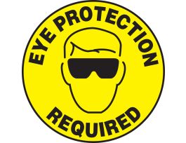 Slip-Gard Floor Sign, Eye Protection Required (w/Graphic), 17" Round, EA