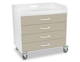 ALMOND POLY COMP 4DRWR CART