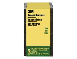 3M™ General Purpose Sanding Sponge CP001-3PK-LG, Block, 2 5/8 in x 4 1/2 in x 1 in, Fine, 3/pack, 6 pks/cs