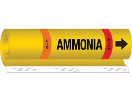 BLANK LIQ AMMONIA HIGH Pipe Marker, 9" H x 8" W, Fits Pipes 1.5" Dia. Thru 2.375" Dia.