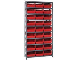 18IN X 36IN X 75IN 27 RED BINS 6IN BIN