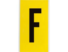 Repositionable Vinyl 6 in Black on Yellow, Letters F Card