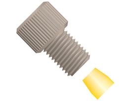Flangeless Fitting, Short Head, Natural PEEK, 1/8" OD Tubing, 1/4-28 Flat-Bottom; 1/Ea