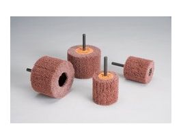 Standard Abrasives™ Buff and Blend GP Mounted Flap Brush, 875503, Very Fine, 3 in x 2 in x 1/4 in, 5/Carton, 50 ea/Case