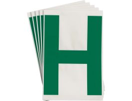 ToughStripe® Floor Marking Polyester 8 in Label Letter H Green 20/PK