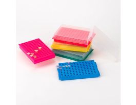 RACK REVERSIBLE W/COVER 96-PLACE BLUE