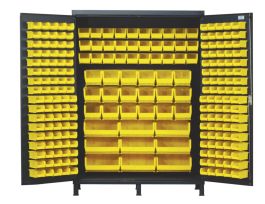 CABINET W/ YELLOW BINS STEEL 60X24X84IN