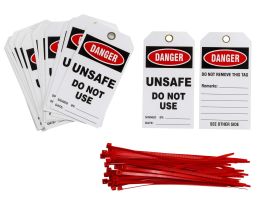 Danger Tag UNSAFE DO NOT USE Polyester 5.75" H x 3" W BK/RD/WH 25/PK