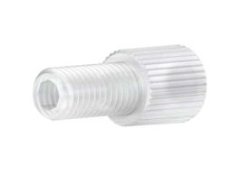 Super Flangeless Nut, Standard Knurl, Natural PFA, 1/8" OD Tubing, 1/4-28 Flat-Bottom; 1/EA