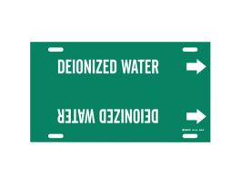 Deionized Water Pipe Marker, 10" H x 32" W, Fits Pipes 10" Dia. Thru 15" Dia.