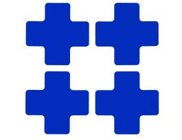 ToughStripe® Floor Marking Tape Cross-Shaped Center Marks -  Polyester, Solid Color, Blue, 2" x 5"