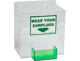 Large Capacity Ear Plug Dispenser, 13.0" H x 12.0" W x 8.0" D, Clear/Green