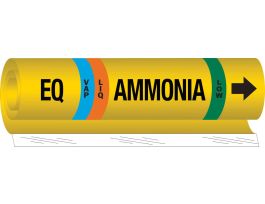 EQ VAP/LIQ AMMONIA LOW Pipe Marker, 26" H x 12" W, Fits Pipes 2.5" Dia. Thru 7.875" Dia.