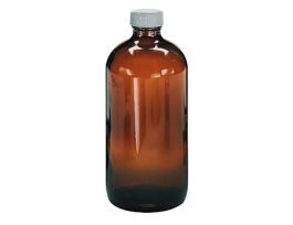 Boston Round Amber Glass Bottle, Level 1, 125 mL; 12/Cs