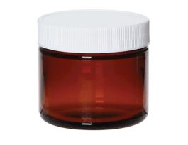 Straight-Side Glass Jar, Level 3, Amber, 125 mL; 24/Cs