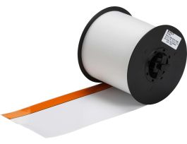 All Weather Permanent Adhesive Vinyl Label Tape for MiniMark Printer - 4" Warning Header Stripe