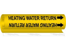 Heating Water Return Pipe Marker, 26" H x 12" W, Fits Pipes 2.5" Dia. Thru 7.875" Dia.