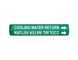 Cooling Water Return Pipe Marker, 2" H x 2" W, Fits Pipes 2.5" Dia. Thru 3.875" Dia.