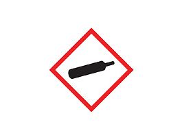 GHS Label, Gas Cylinder Pictogram, 1" x 1", adhesive poly, 500/roll