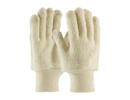 Terry Cloth Seamless Gloves, Loop-Out, 24 oz., KW, Natural, SM